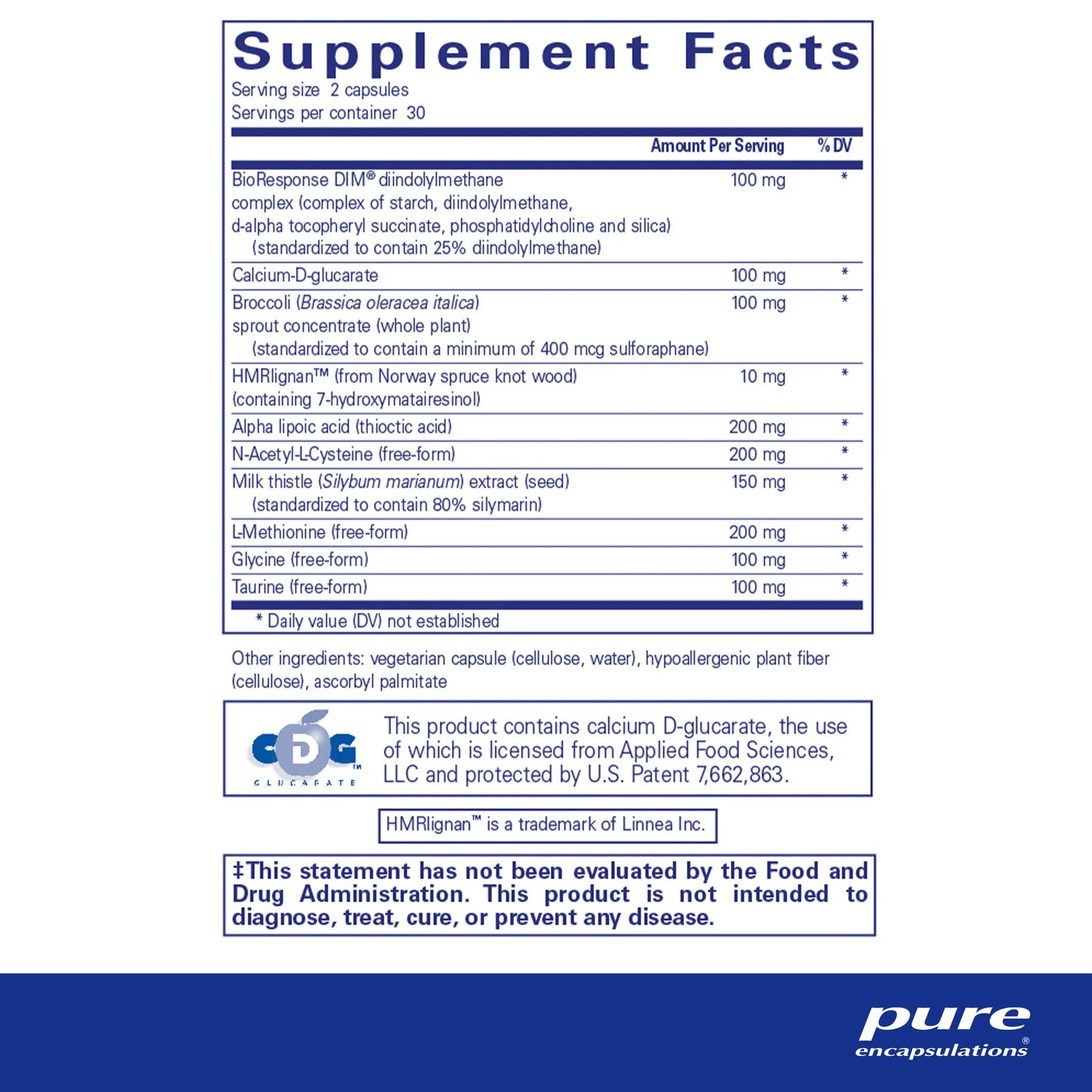 Pure Encapsulations DIM Detox 60 capsules