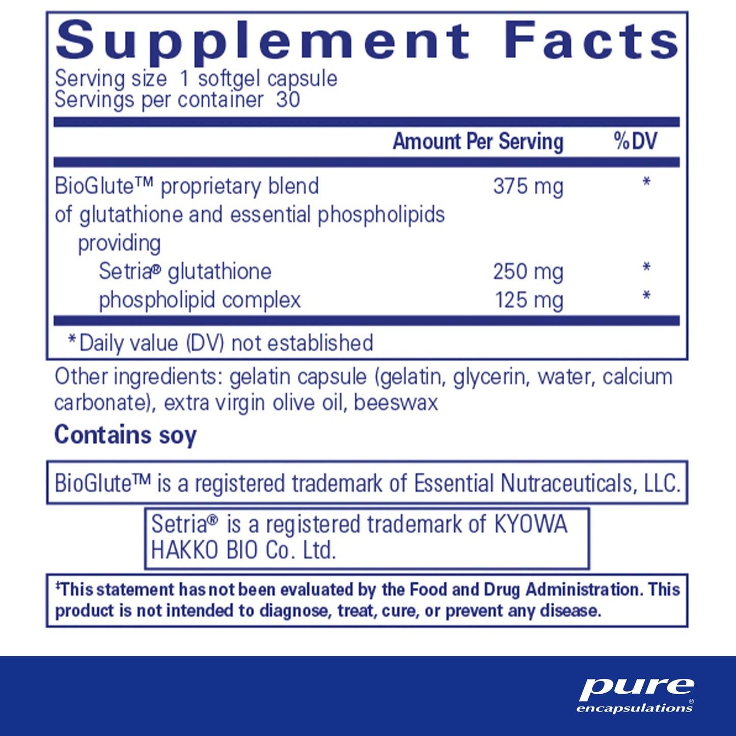 Pure Encapsulations Liposomal Glutathione 30 softgels