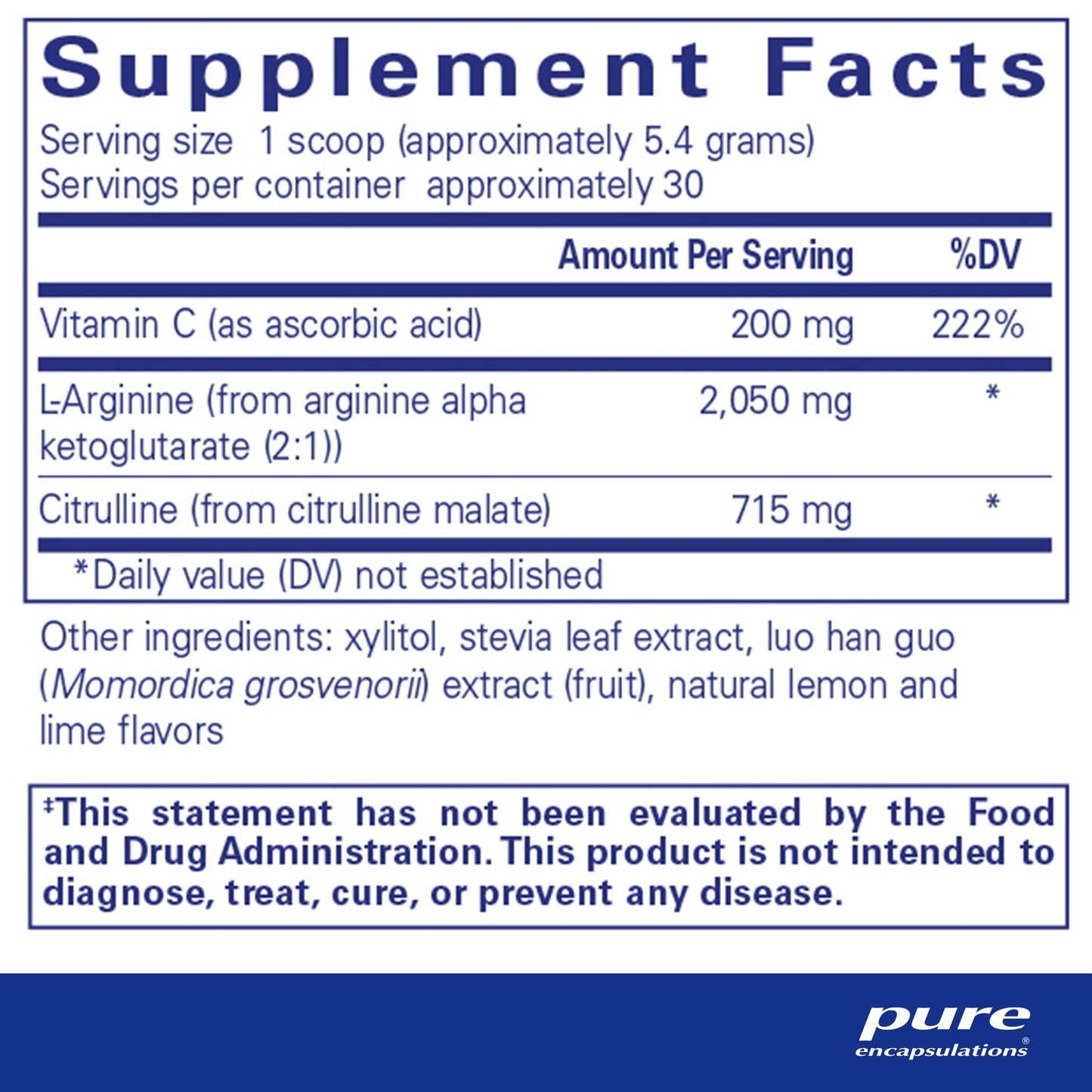 Pure Encapsulations Nitric Oxide Support 162g powder