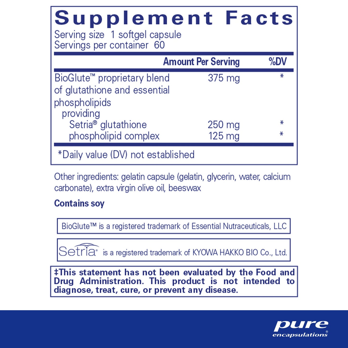 Pure Encapsulations Liposomal Glutathione 60 softgels