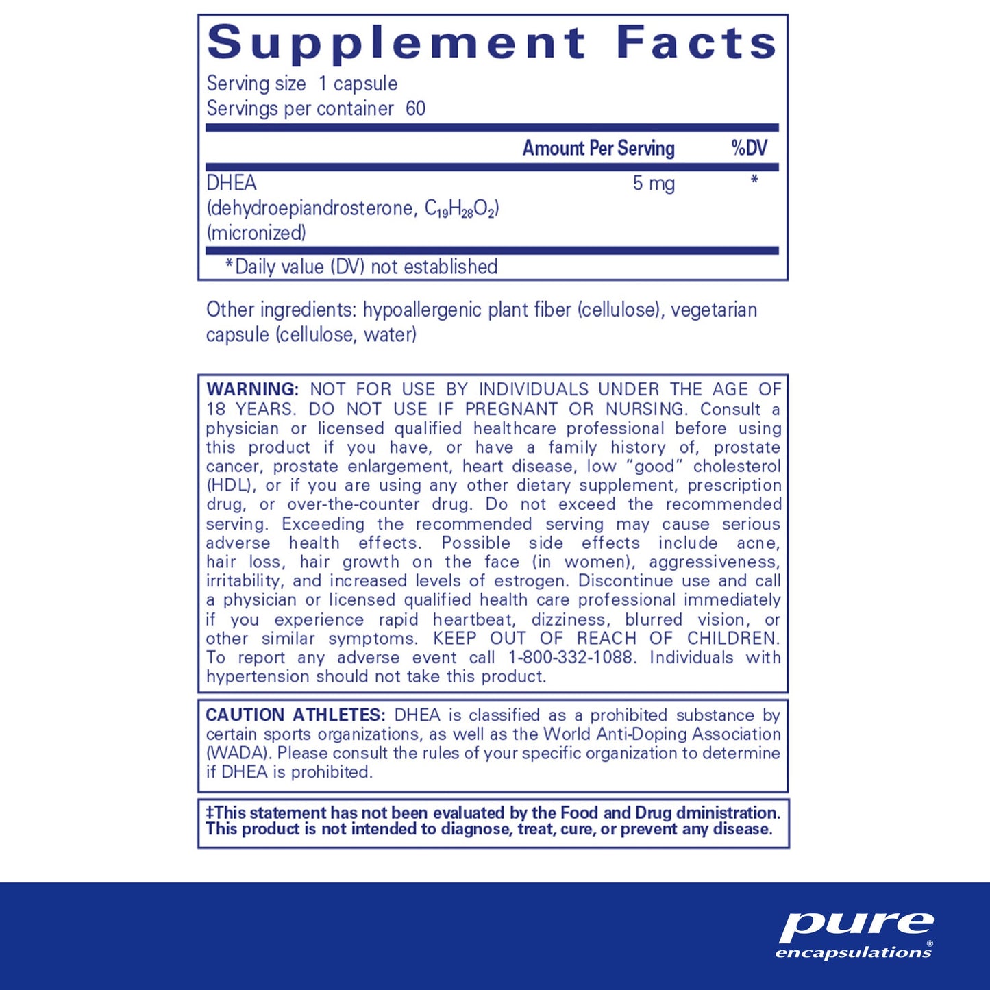 Pure Encapsulations DHEA 5mg 60