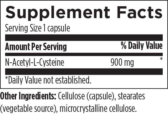 Designs for Health N-Acetyl-L-Cysteine 900mg 120 capsules